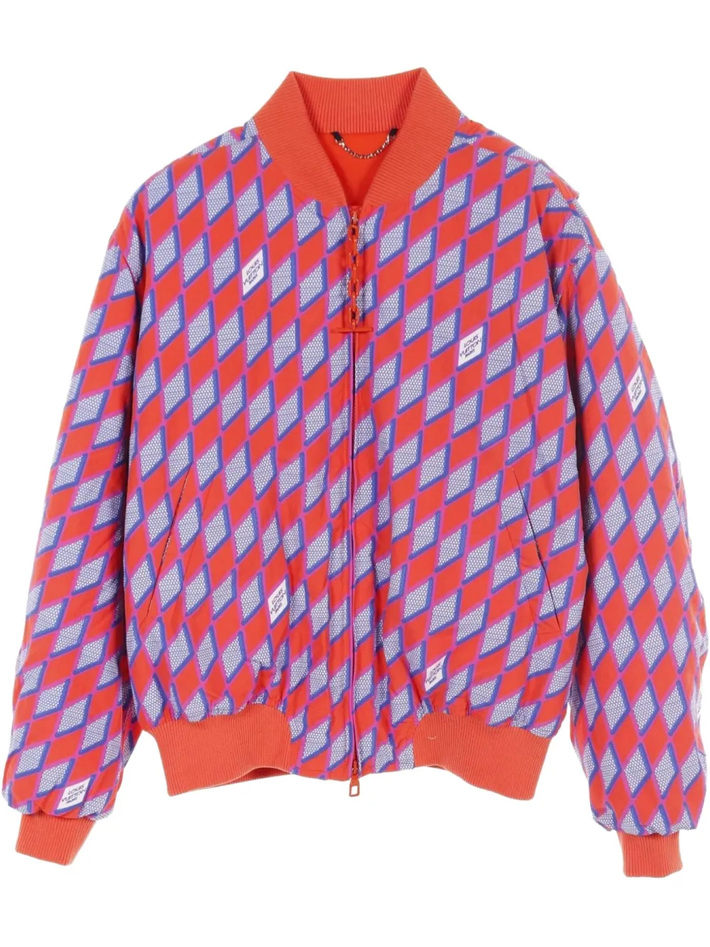 Pre-owned Louis Vuitton 2010s Diamond Damier-motif Bomber Jacket In Red