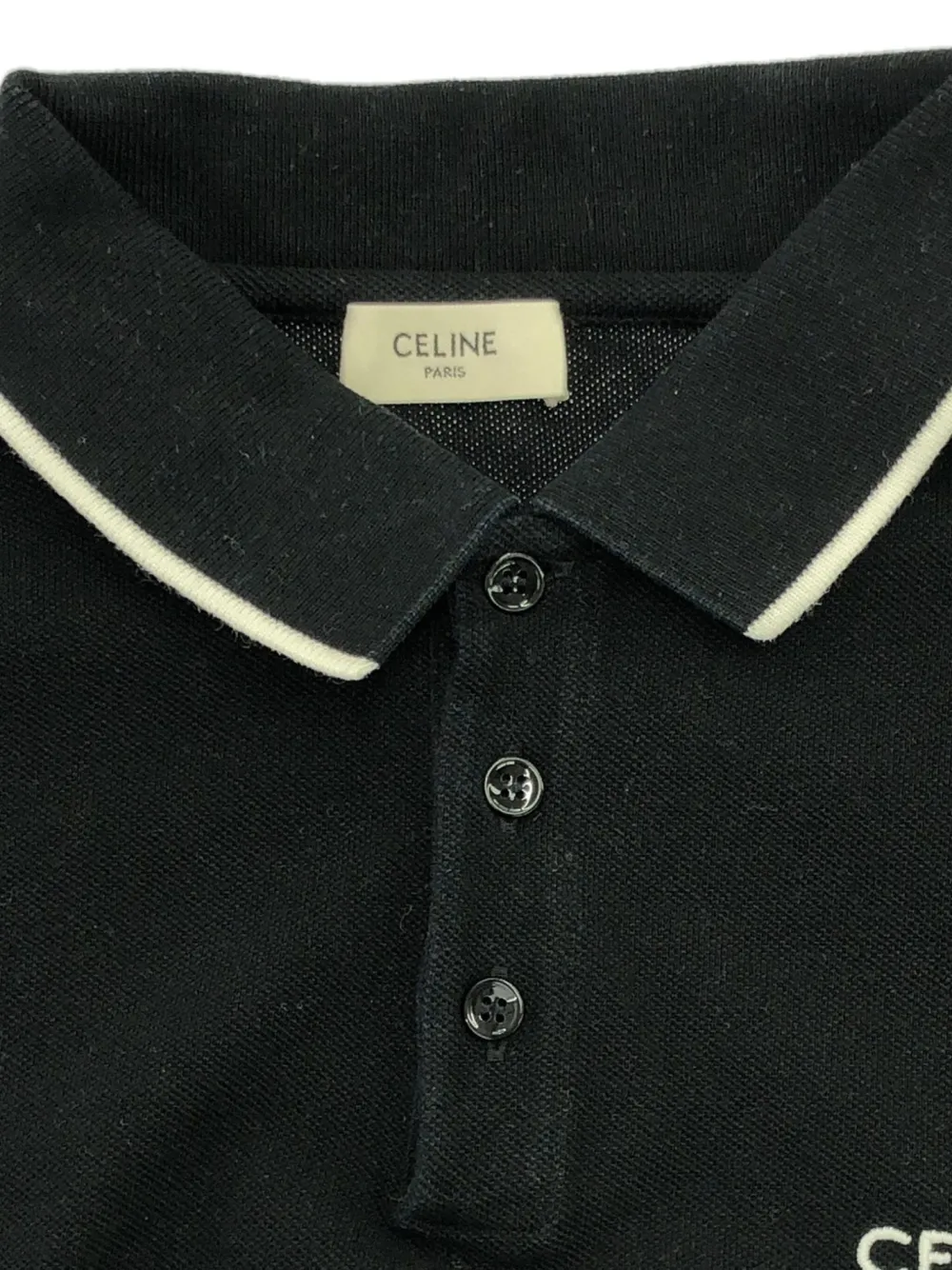 Pre-owned Celine 2010s Logo-embroidered Polo Top In Black