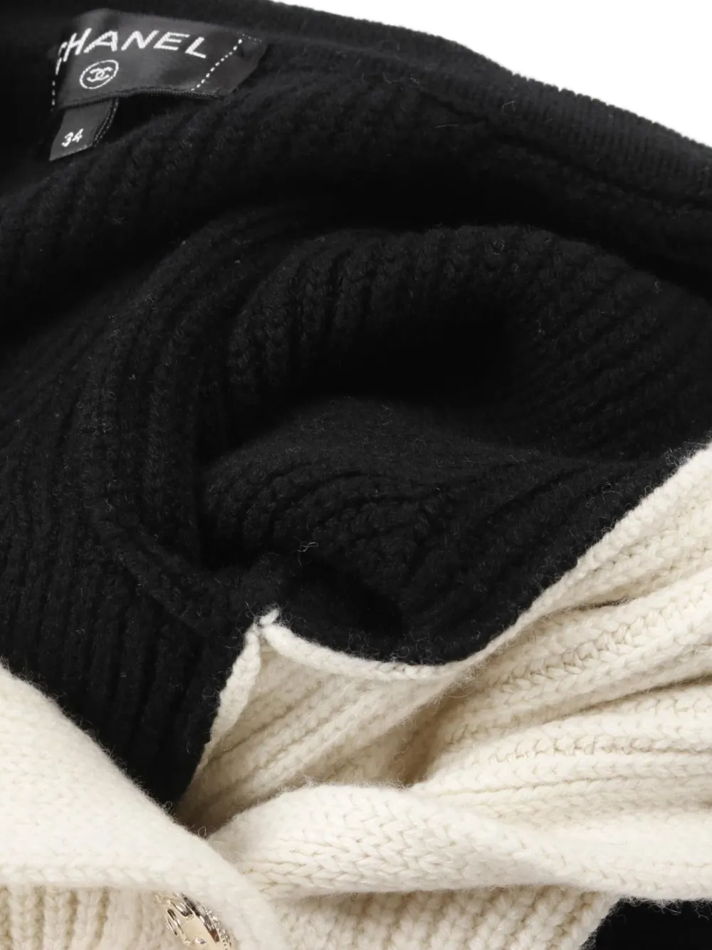 CHANEL Pre-Owned 1986-1988 zweifarbiger Cardigan | Image 5
