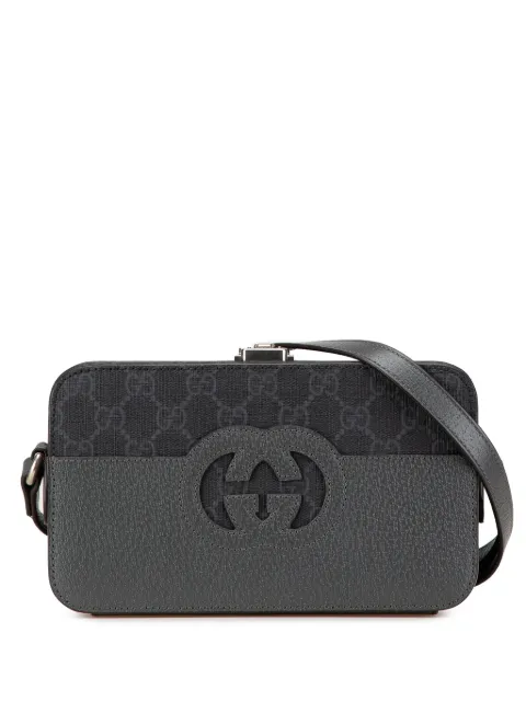 Gucci Pre-Owned 2000-2015 GG Supreme and Leather Cut Out Interlocking G crossbody bag