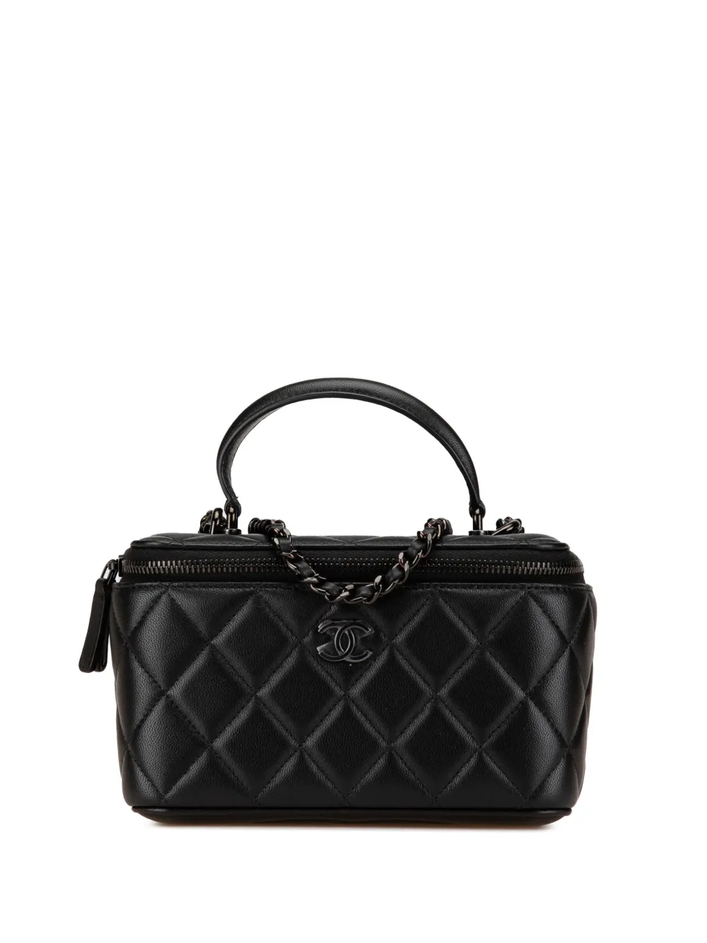 *収納力◎*【 CHANEL】 ヴァニティバッグ SO BLACK ゴツめのcoolデザイン】シャネル ソーブラック バニティバッグ