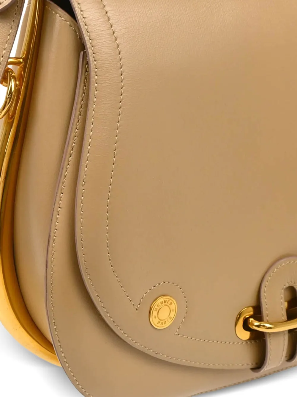 Pre-owned Hermes 1983 Passe Guide Shoulder Bag In Neutrals
