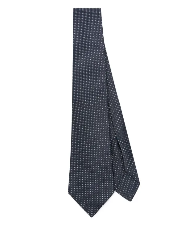 Kiton Patterned-jacquard Tie in Blue