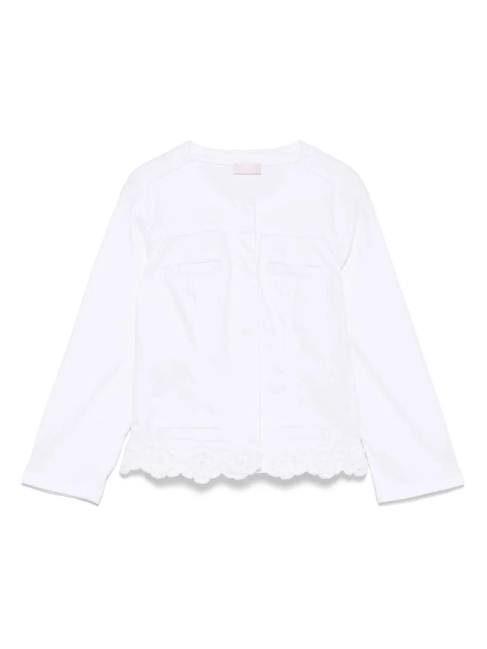 LIU JO Denim jack met gehaakte afwerking Wit