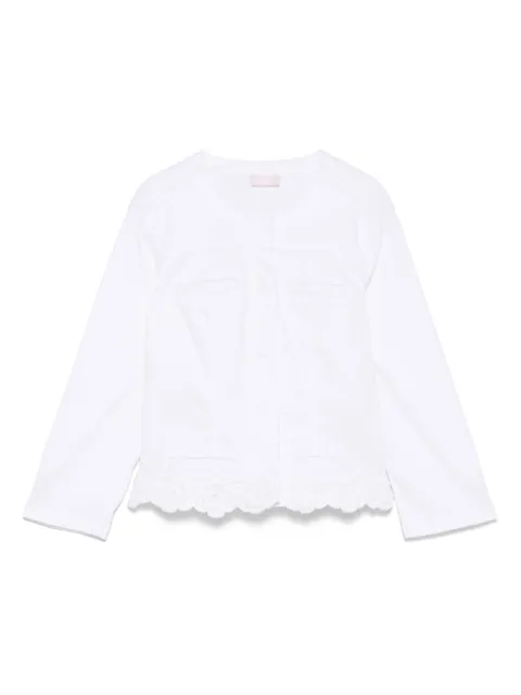 LIU JO crochet-trim denim jacket