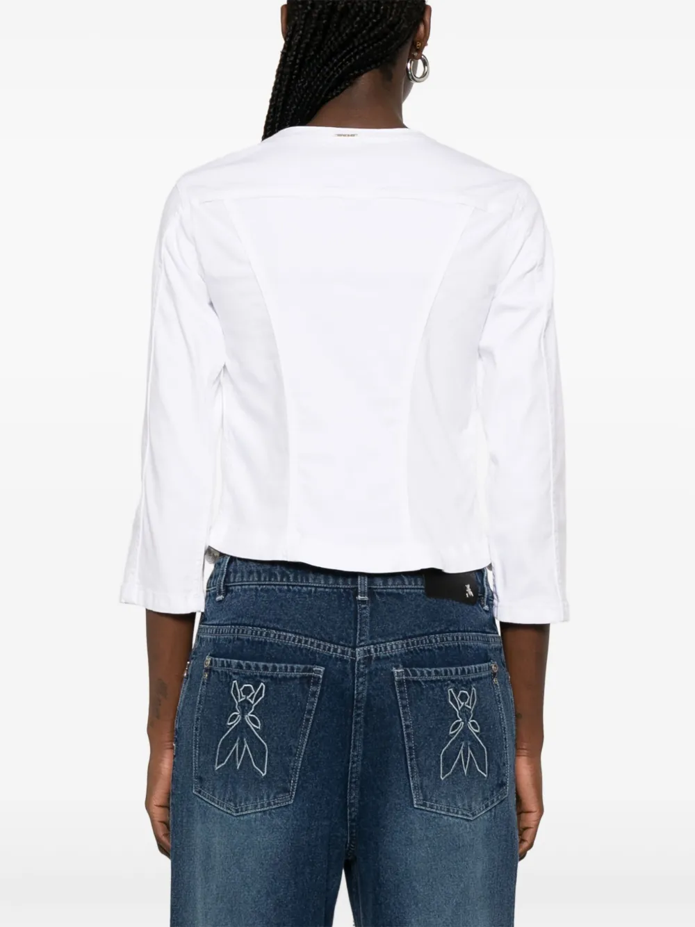 LIU JO Denim jack met gehaakte afwerking Wit