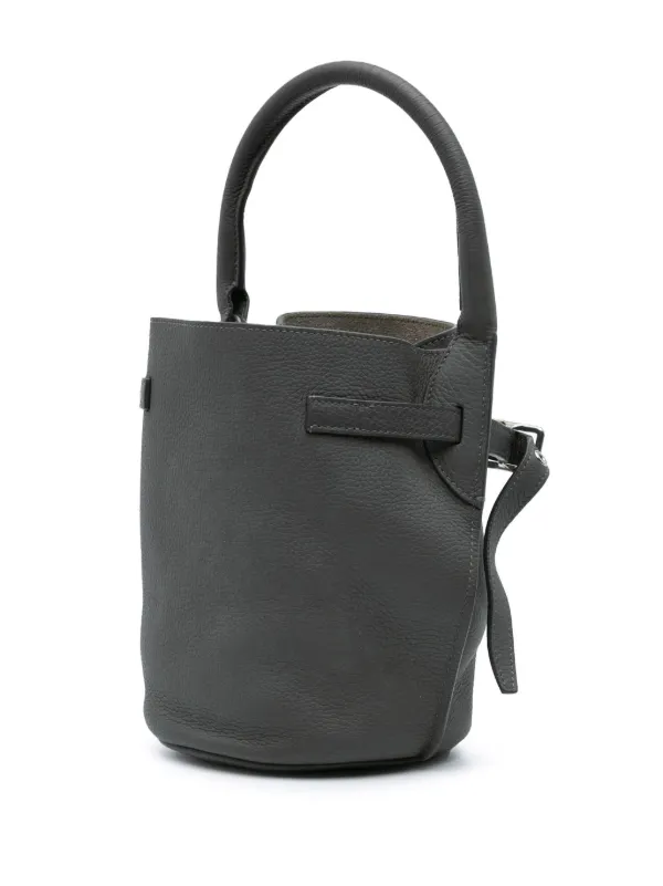 Celine Pre-Owned 2019 Nano Leather Big Bucket Bag Satchel Grey