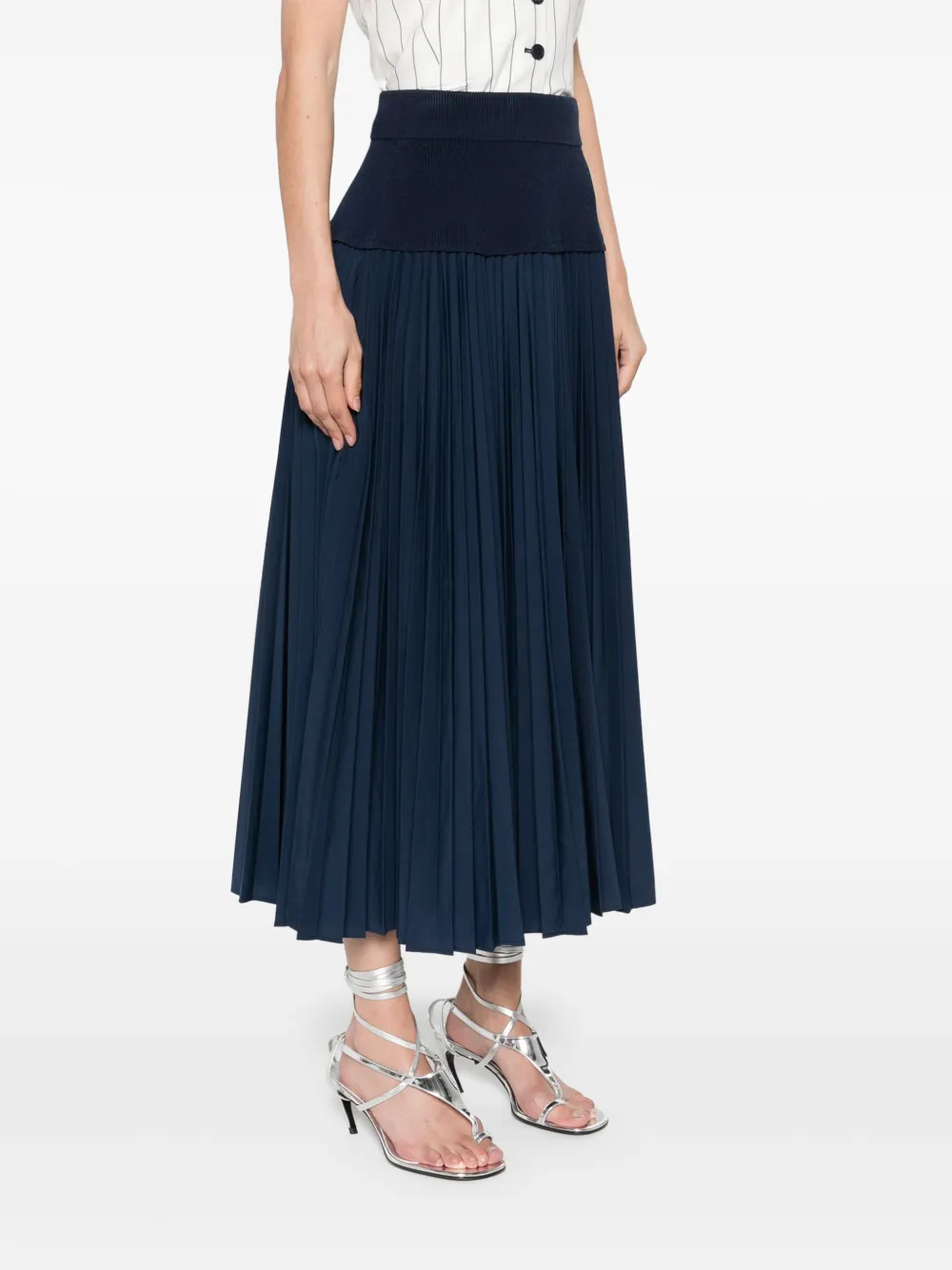 Shop Simkhai Stella Midi Skirt In Blue