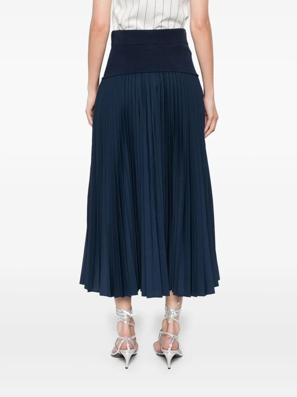 Shop Simkhai Stella Midi Skirt In Blue