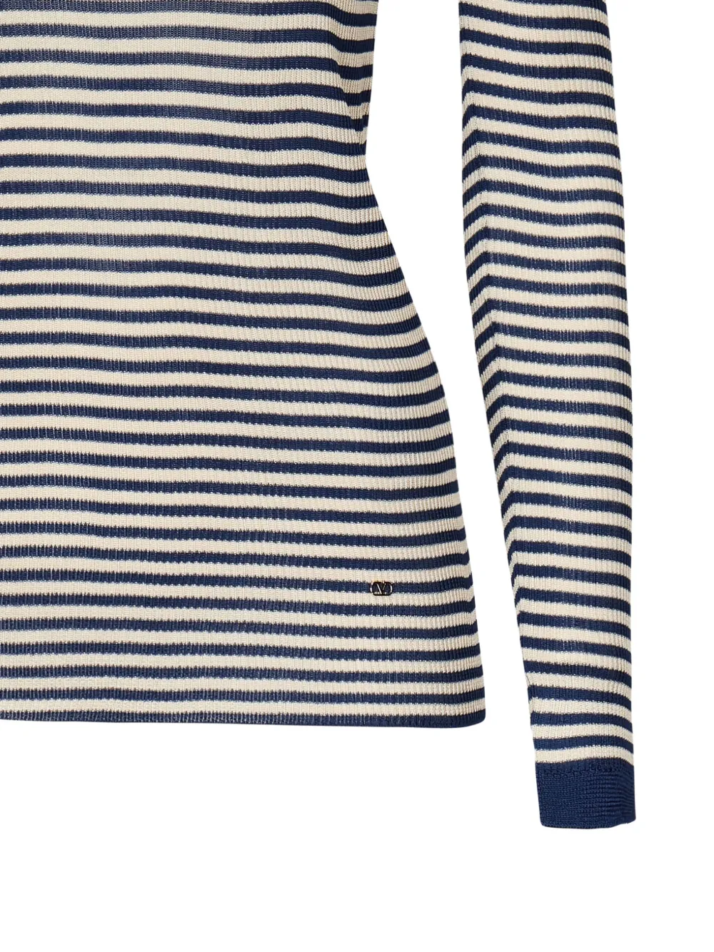 Valentino Garavani striped long-sleeved T-shirt Blauw