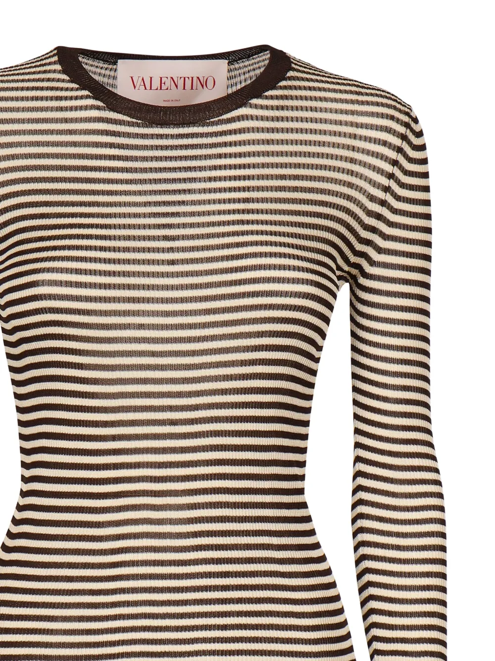 Valentino Garavani striped-pattern long-sleeve T-shirt Bruin