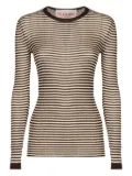 Valentino Garavani striped-pattern long-sleeve T-shirt - Brown
