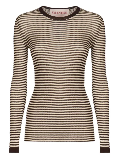 Valentino Garavani T-shirt a righe a maniche lunghe