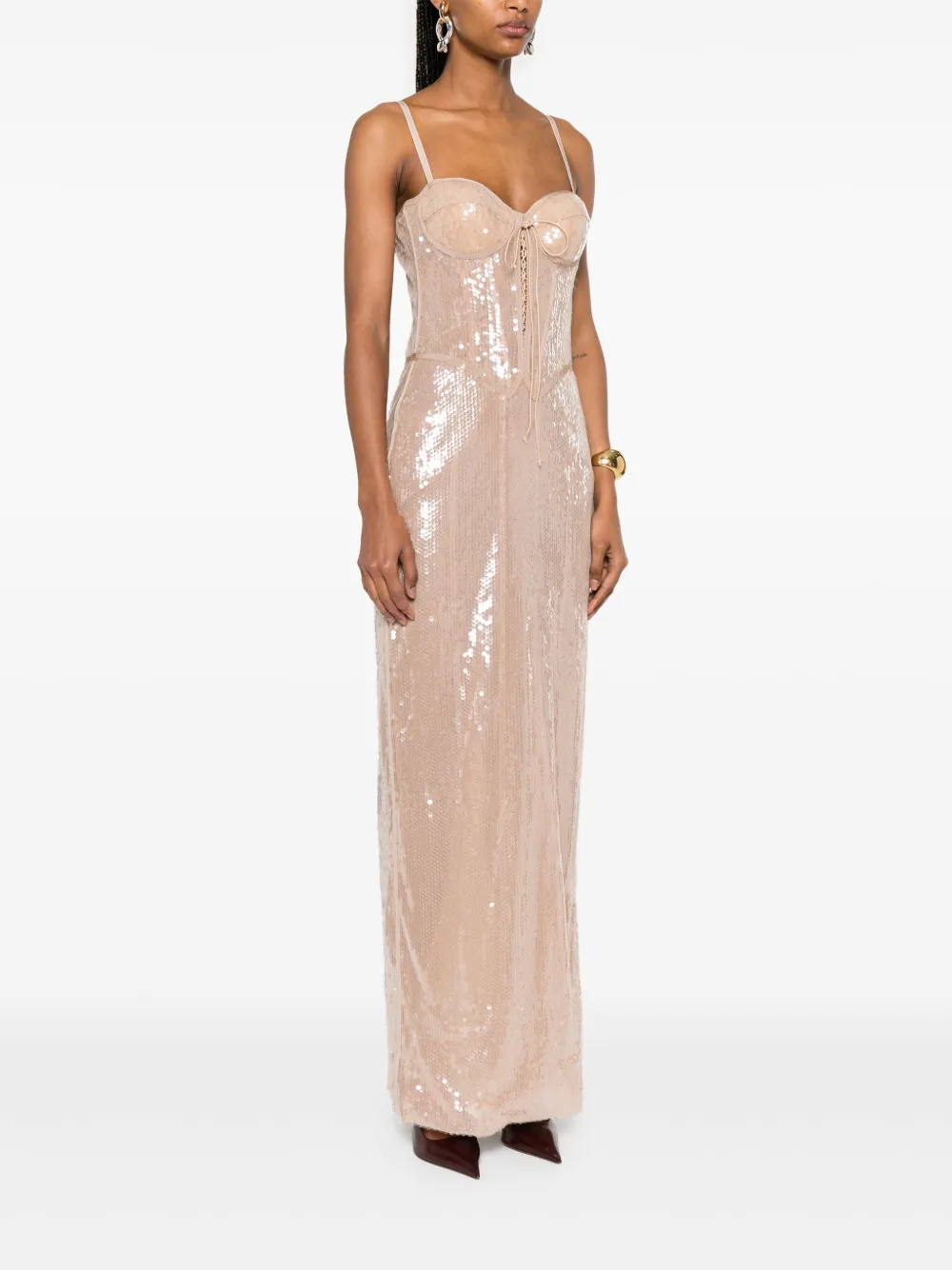 Giuseppe Di Morabito Maxi-jurk met pailletten Beige