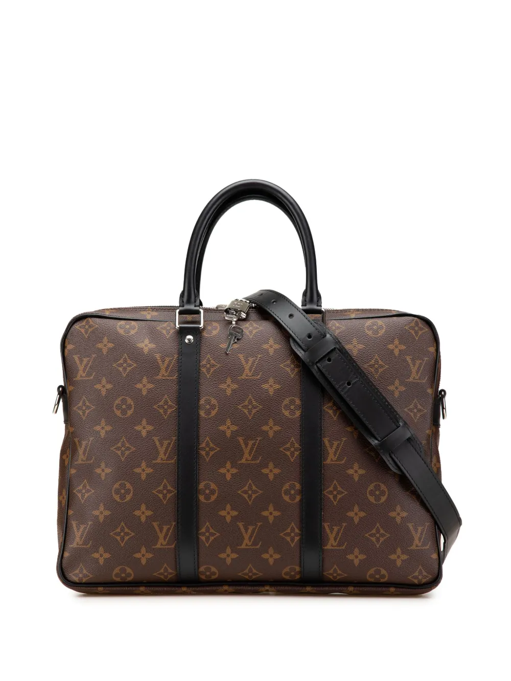 Louis Vuitton Pre-Owned 2021-2024 モノグラム マカサー ポルト ドキュマン ヴォワヤージュ ビジネスバッグ Louis Vuitton Pre-Owned 2021-2024 モノグラム マカサー ポルト ドキュマン ヴォワヤージュ ビジネスバッグ