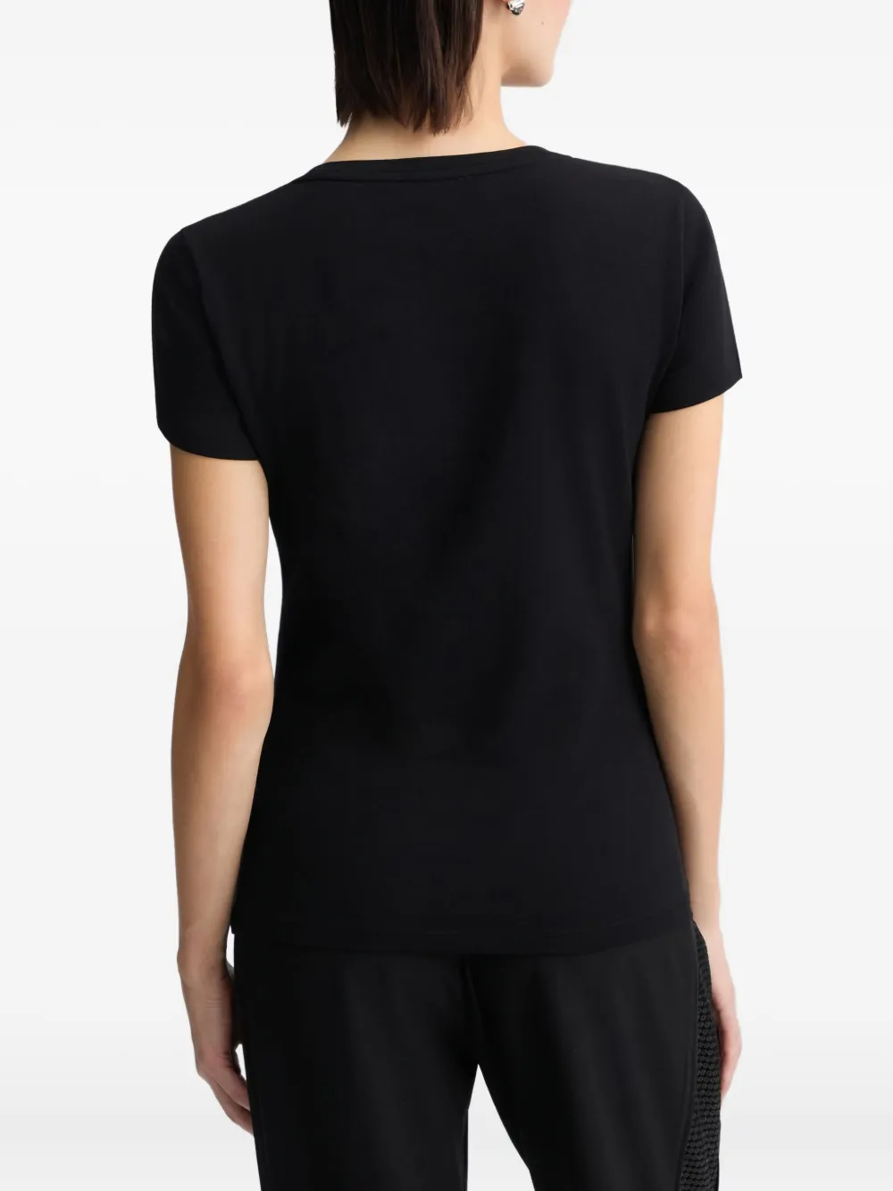 LIU JO Verfraaid T-shirt met ronde hals Zwart