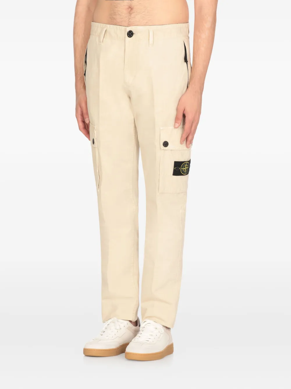 Stone Island Cargo broek met logopatch Beige