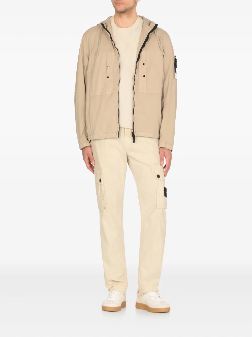 Stone Island Cargo broek met logopatch Beige