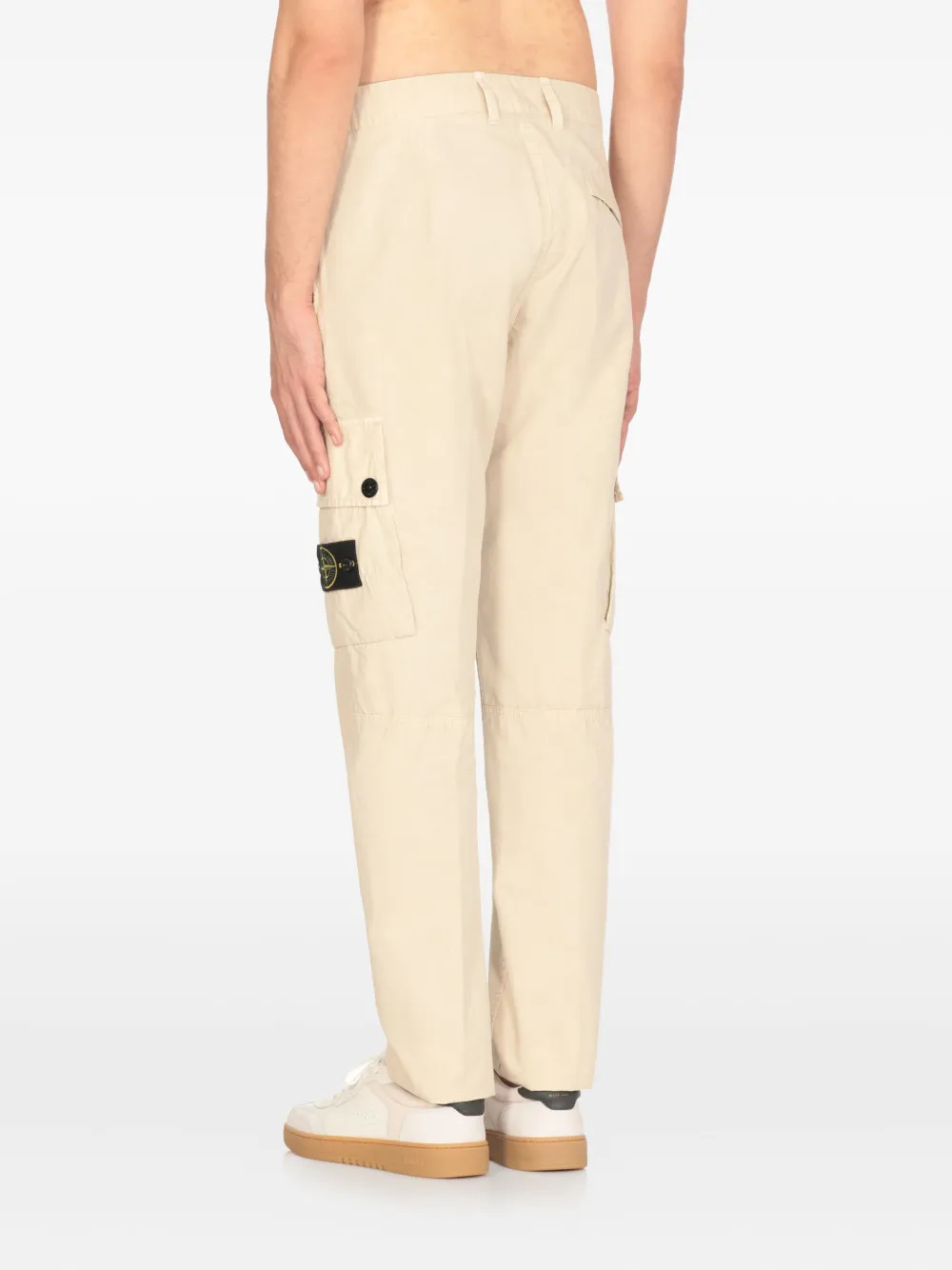 Stone Island Cargo broek met logopatch Beige