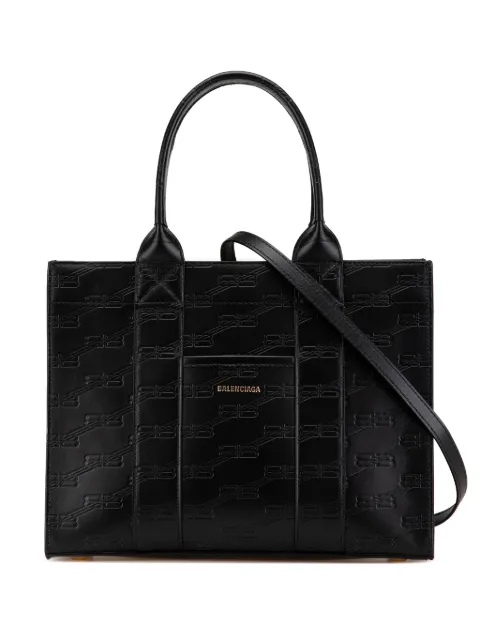 Balenciaga Pre-Owned 2022 BB Monogram Leather Hard 2.0 satchel