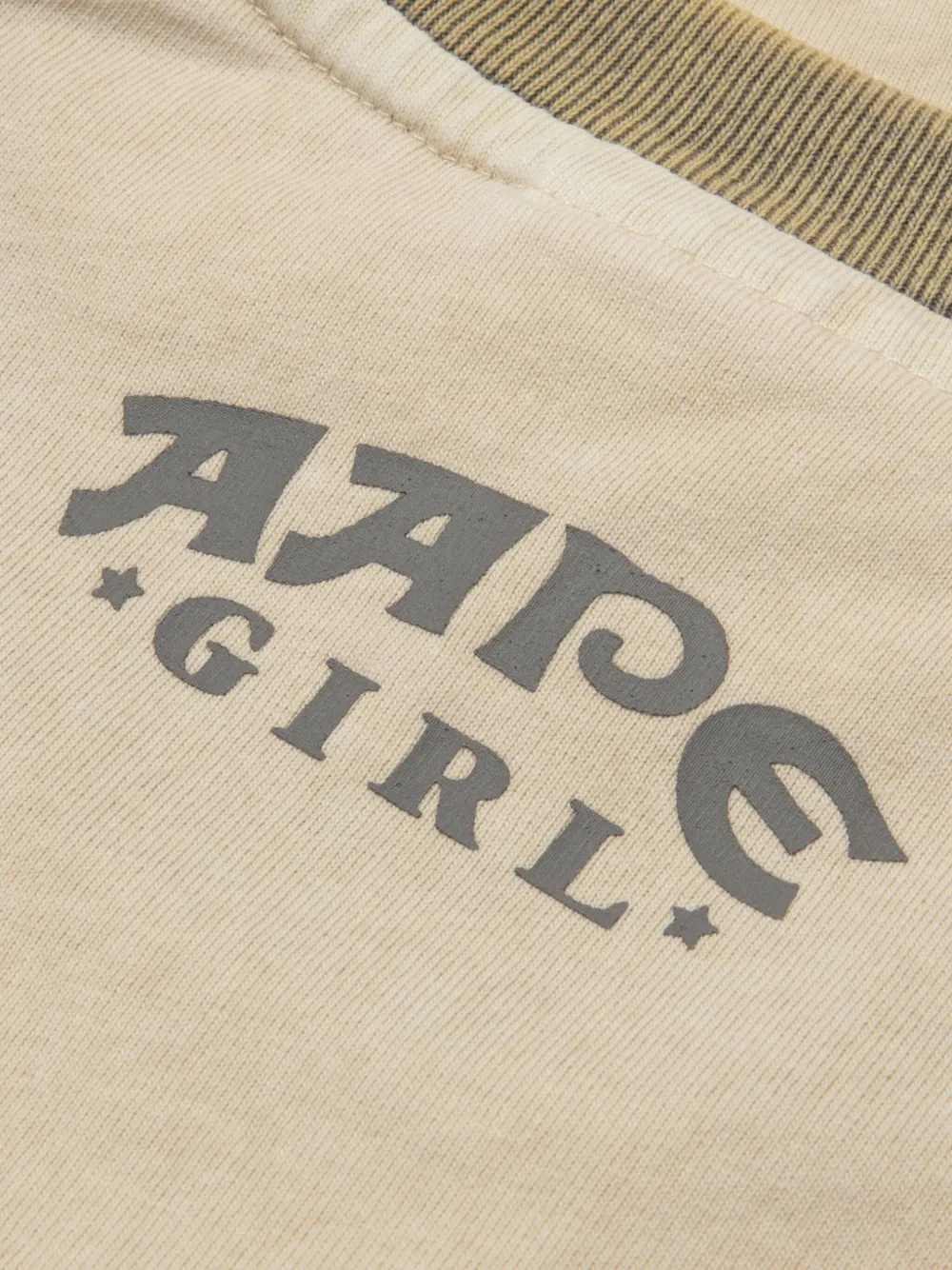 AAPE BY *A BATHING APE T-shirt met geborduurd logo Beige