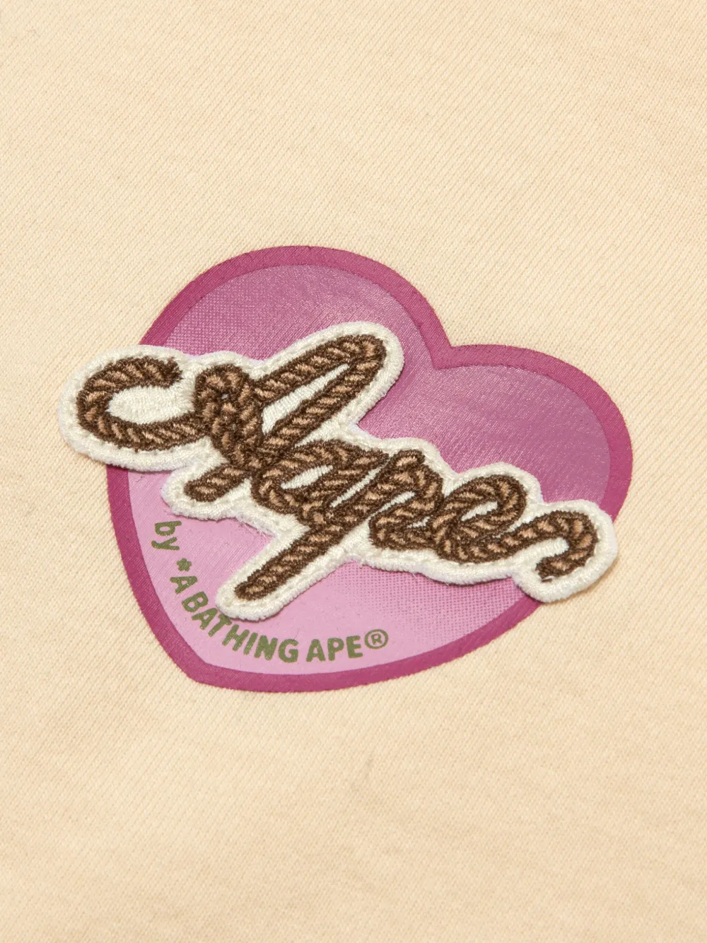 AAPE BY *A BATHING APE T-shirt met logopatch Beige