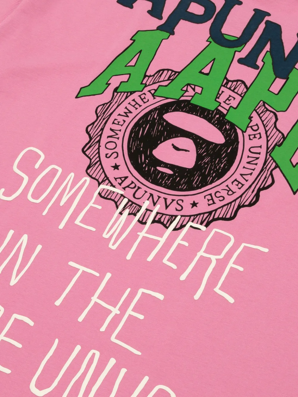 AAPE BY *A BATHING APE Katoenen T-shirt Roze