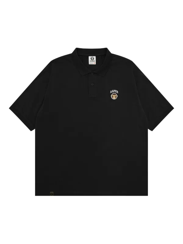 AAPE BY *A BATHING APE® Cotton Polo Shirt Black FARFETCH