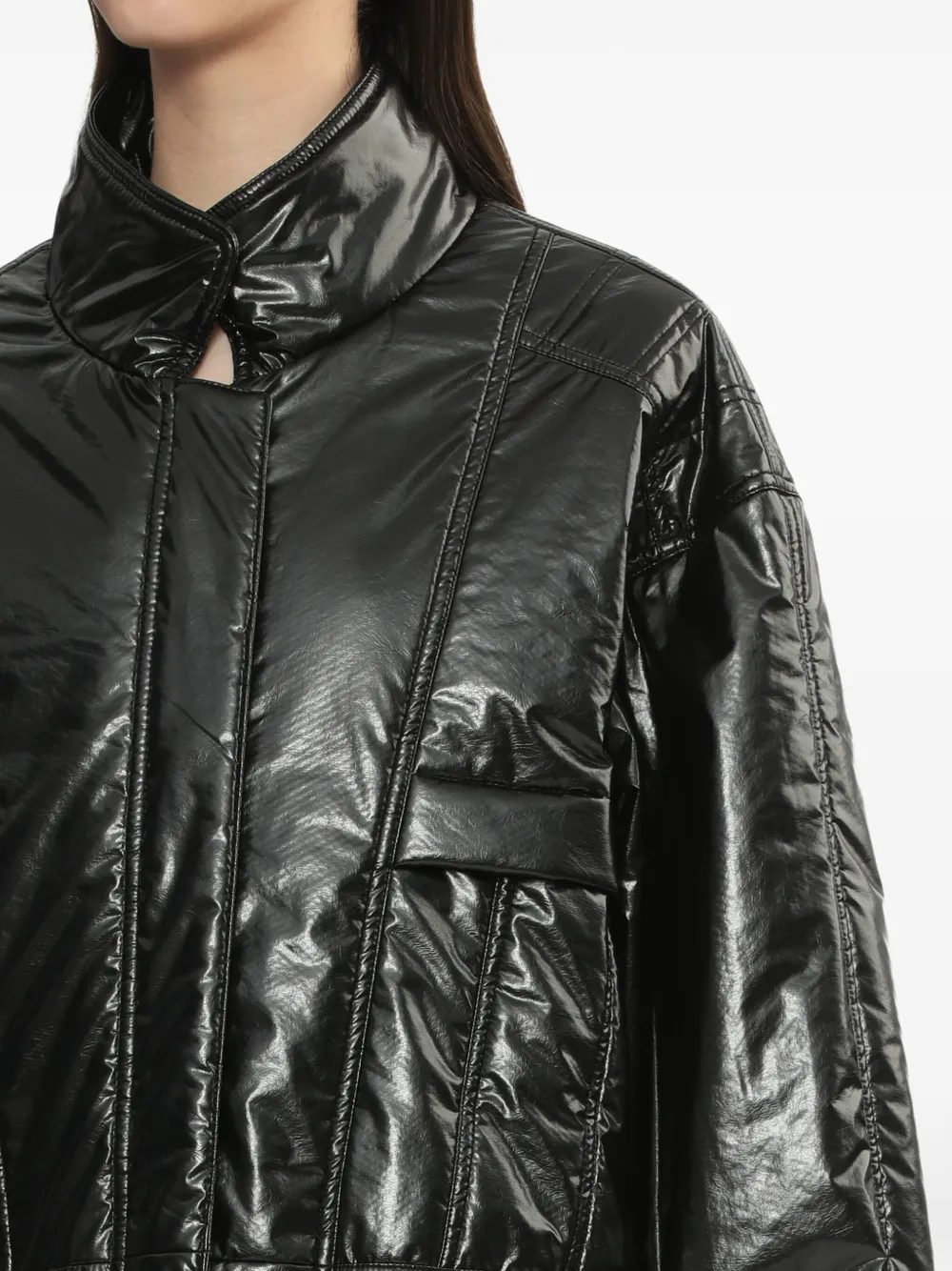 Low Classic faux-leather jacket Zwart