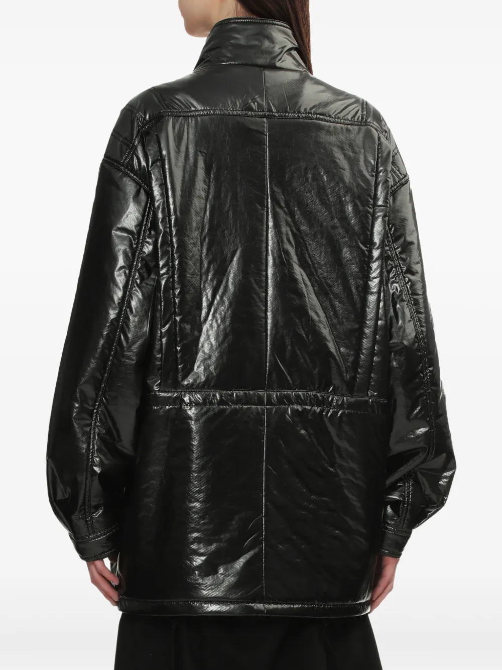 Low Classic faux-leather jacket Zwart