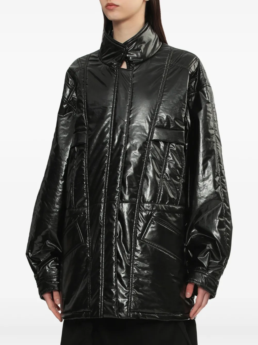 Low Classic faux-leather jacket Zwart