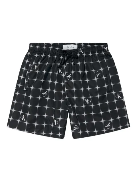 Calvin Klein Kids shorts de playa con monograma CK