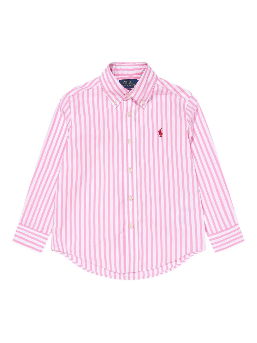 POLO RALPH LAUREN KIDS Gestreept shirt met knopen Roze