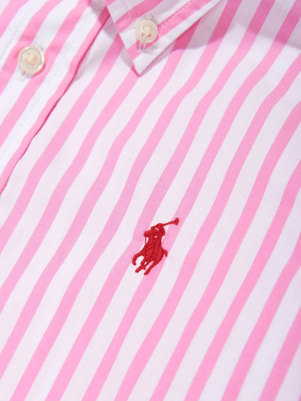 POLO RALPH LAUREN KIDS Gestreept shirt met knopen Roze