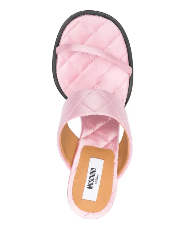 【関税込み】Moschino ピンク キルティング ミュール Moschino キルティング ミュール 105mm | ピンク | FARFETCH JP
