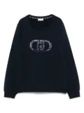LIU JO crystal-embellished sweatshirt - Blue