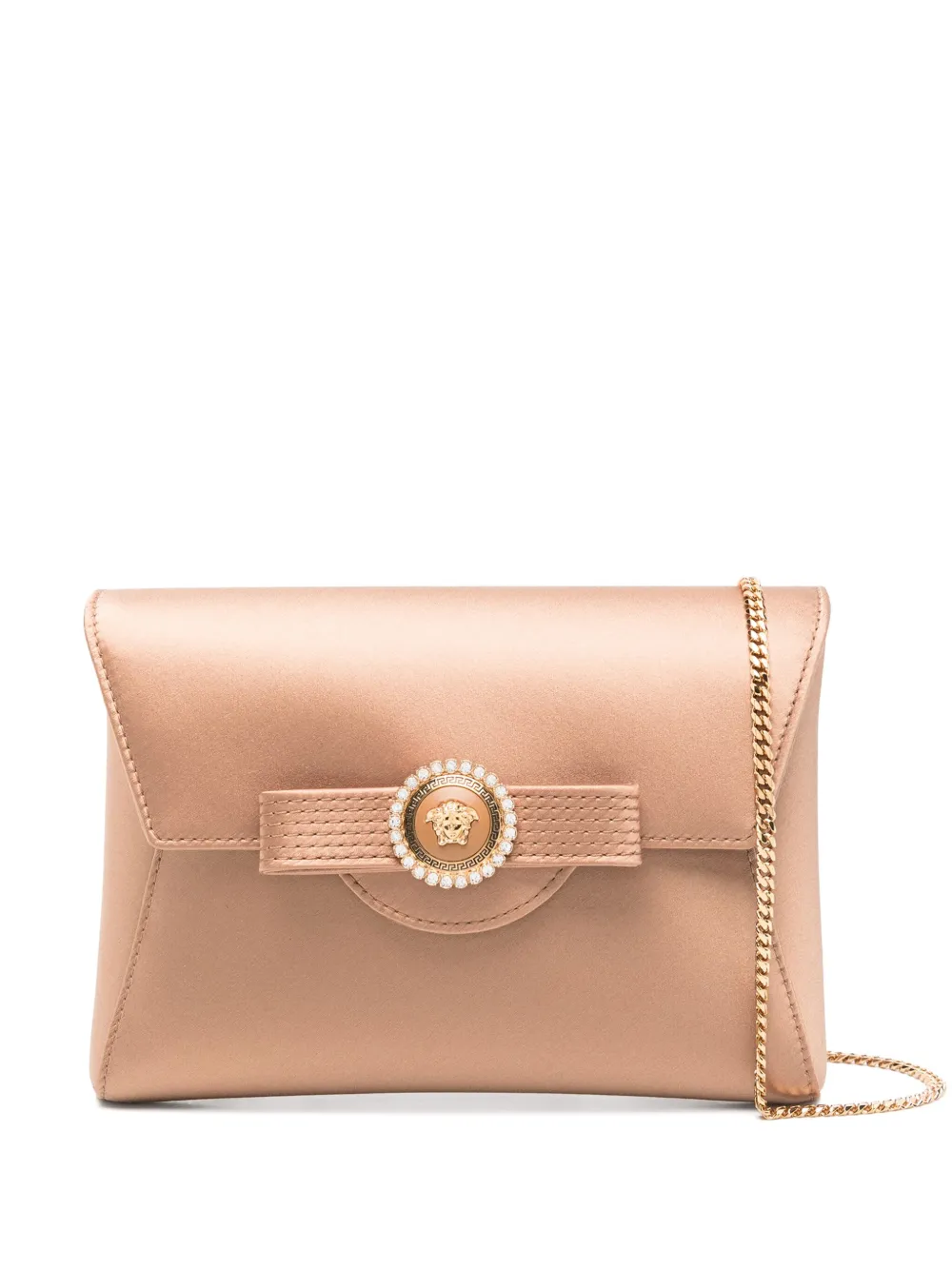 Versace Crystal Ribbon clutch - ブラウン Versace Crystal Ribbon clutch - ブラウン