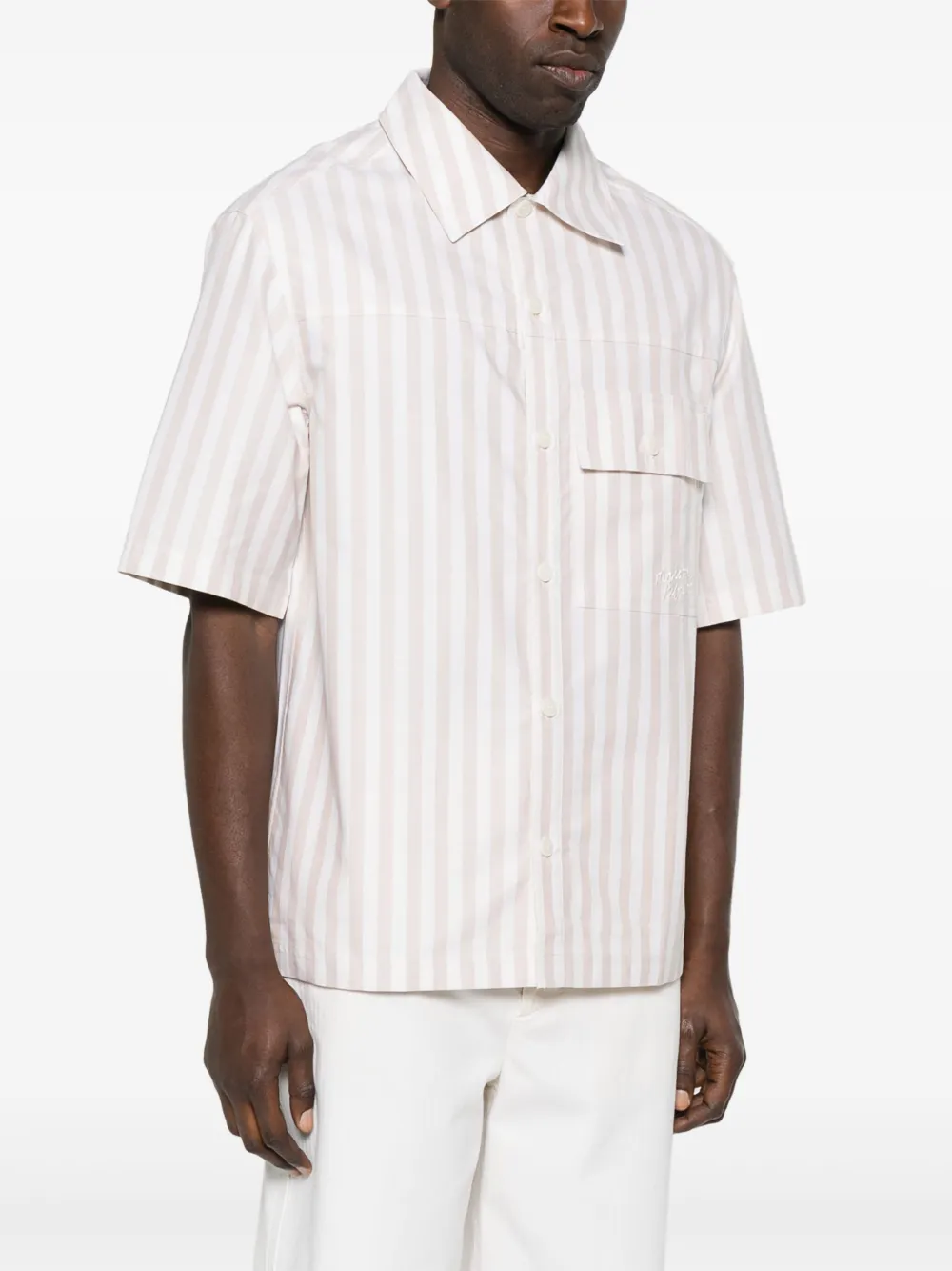 Maison Kitsuné overhemd met korte mouwen Wit