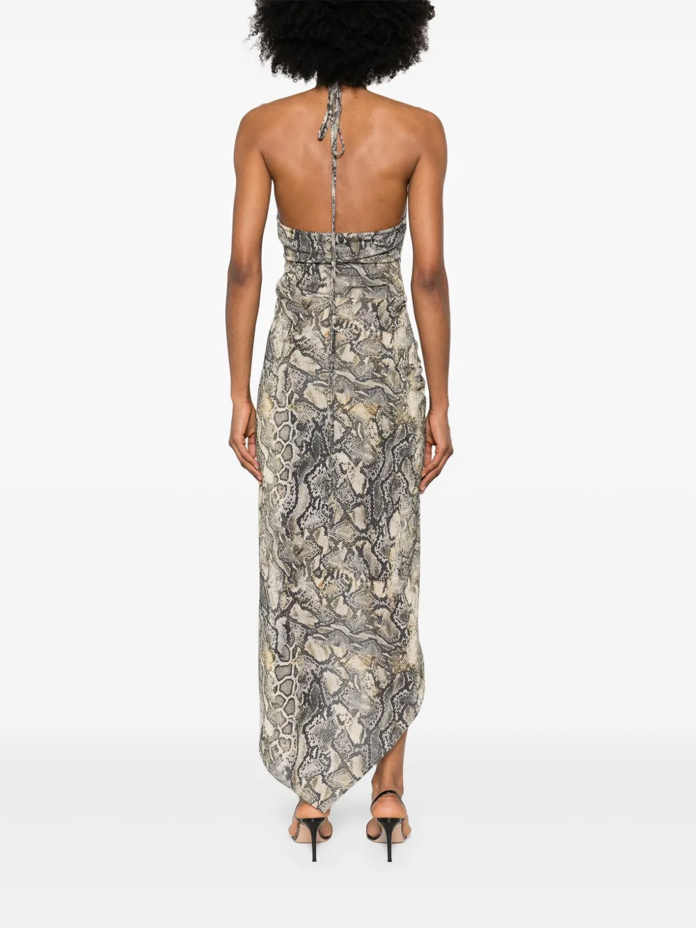 Just Cavalli Jersey maxi-jurk met python-print Grijs