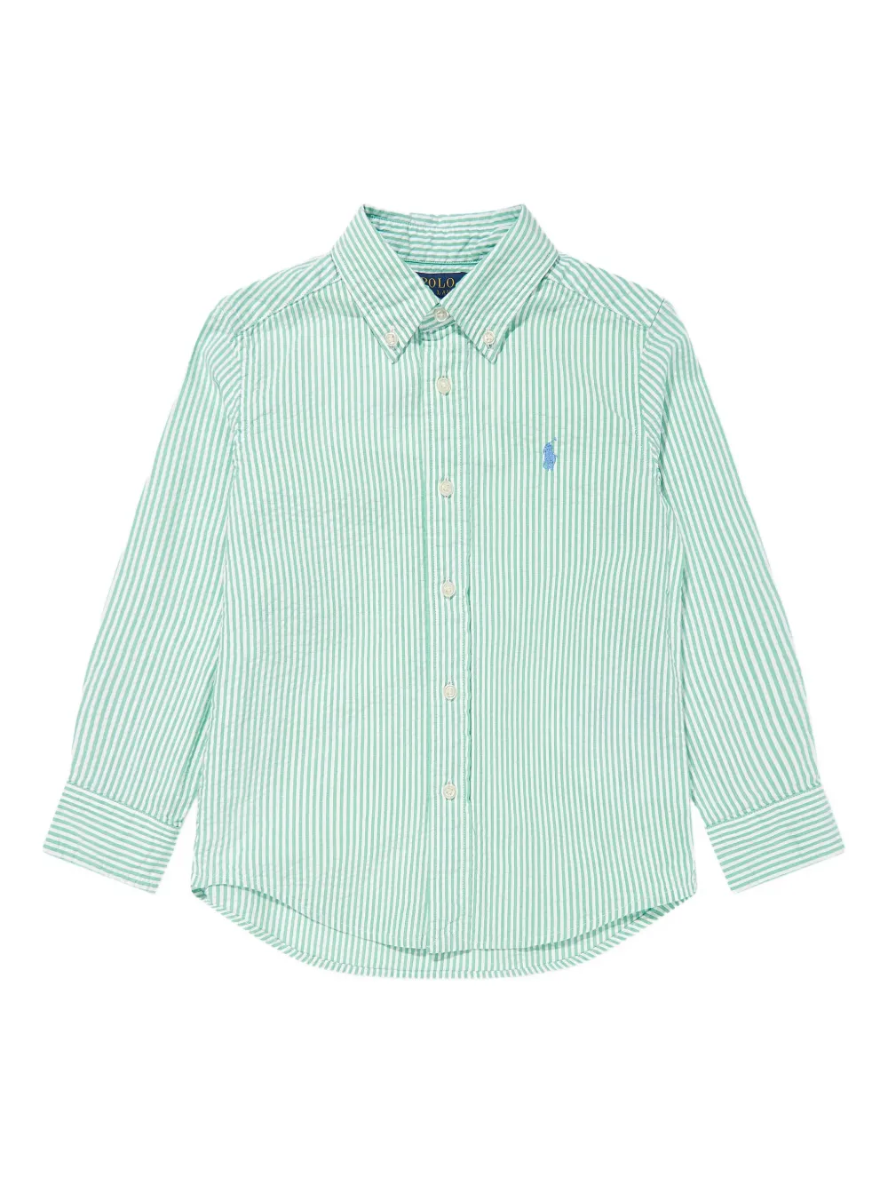 POLO RALPH LAUREN KIDS ストライプ シャツ - グリーン POLO RALPH LAUREN KIDS ストライプ シャツ - グリーン
