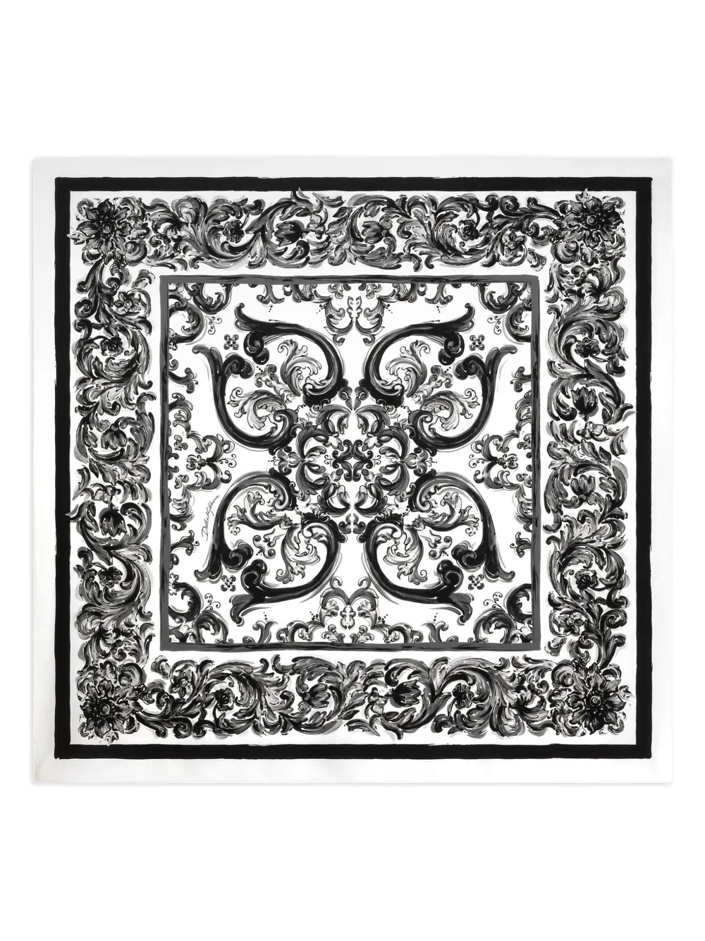 Dolce & Gabbana Majolica-print silk scarf | White | Image 1