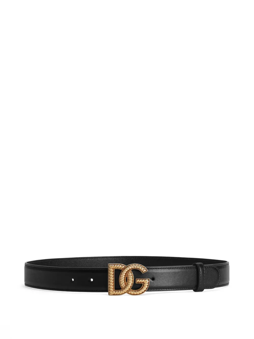 Dolce & Gabbana Leren riem met logoplakkaat Zwart