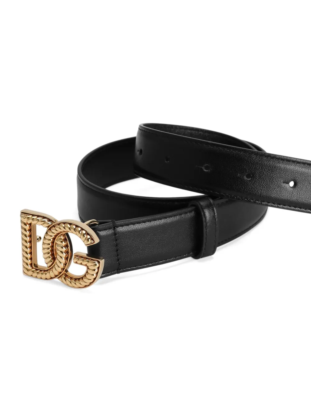 Dolce & Gabbana Leren riem met logoplakkaat Zwart