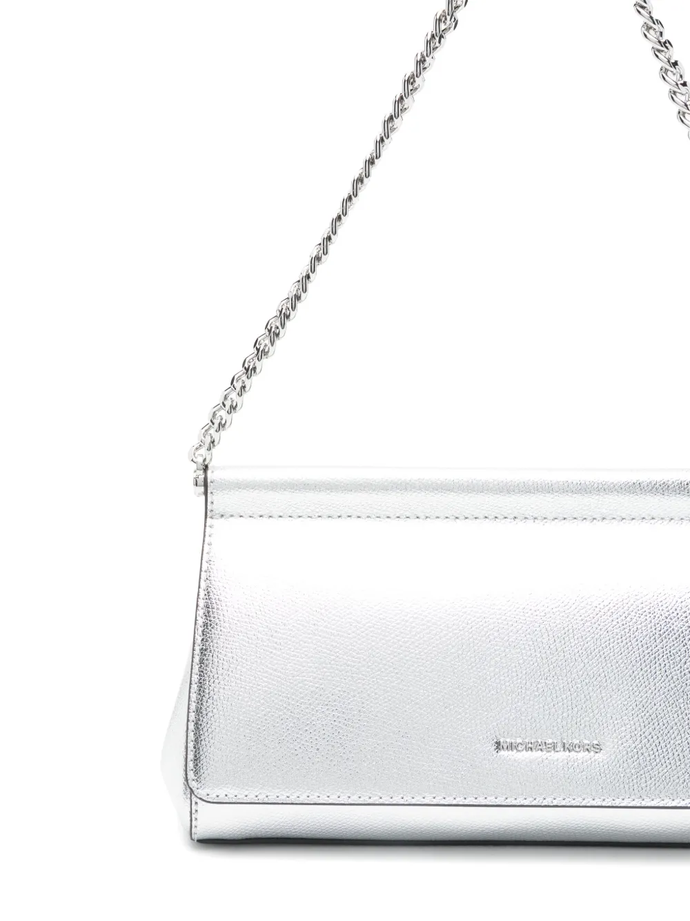Shop Michael Michael Kors Medium Carmine Shoulder Bag In Silver