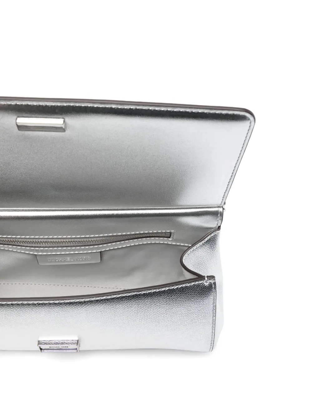 Shop Michael Michael Kors Medium Carmine Shoulder Bag In Silver