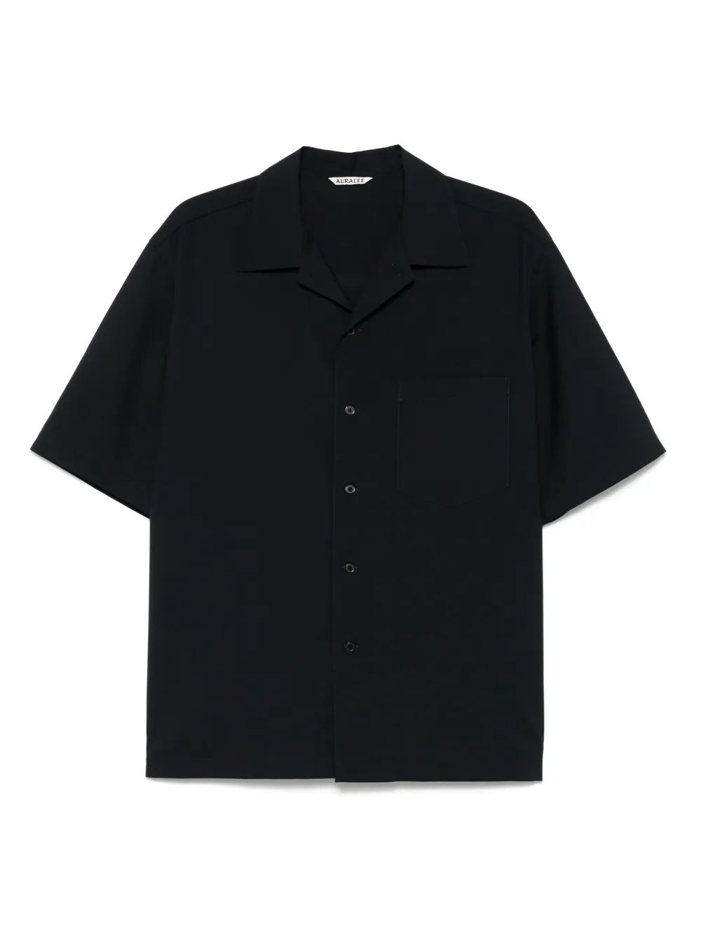 Auralee Wollen overhemd Blauw