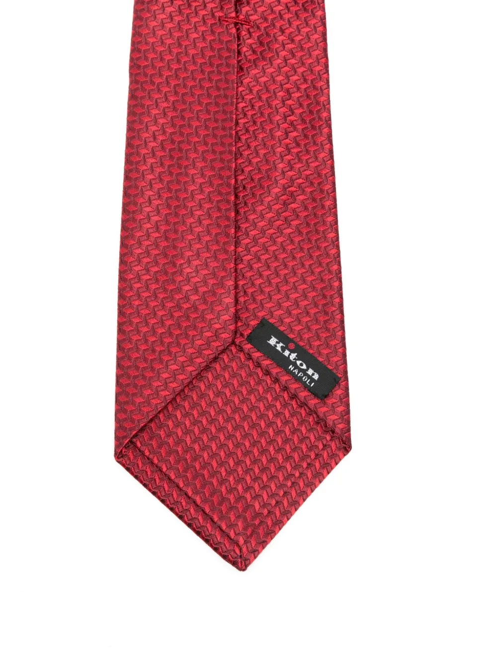 Kiton Stopdas met jacquard-patroon - Rood