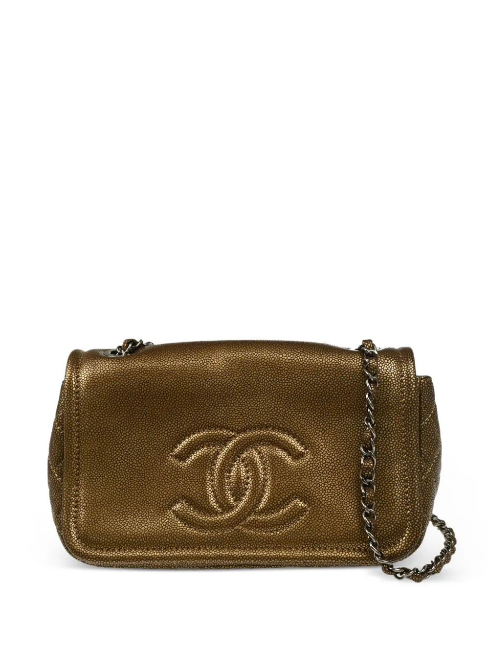 CHANEL Pre-Owned 2010 タイムレス ココマーク フラップ ショルダーバッグ - ゴールドトーン CHANEL Pre-Owned 2010 タイムレス ココマーク フラップ ショルダーバッグ - ゴールドトーン