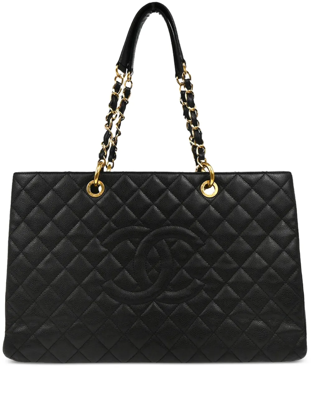 CHANEL Pre-Owned 2014 グランド ショッピング トートバッグ XL - ブラック CHANEL Pre-Owned 2014 グランド ショッピング トートバッグ XL - ブラック