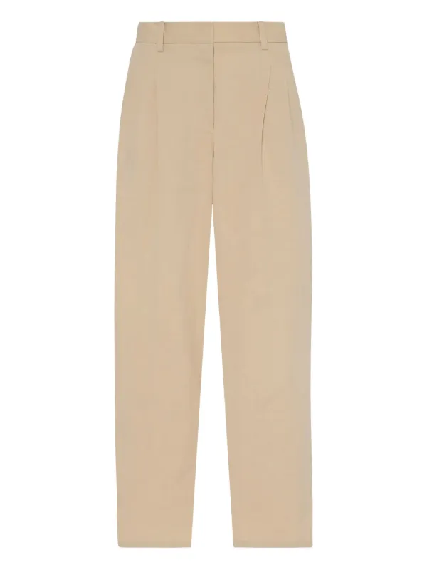 The Row Pleated-waistband Straight-leg Trousers in Neutrals